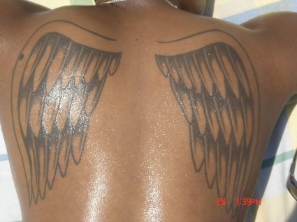 Angel Wings Back Design Tattoos Image